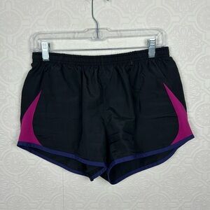Nike Running Shorts Liner Swishy Black Pink Color Block Athletic Gym Medium